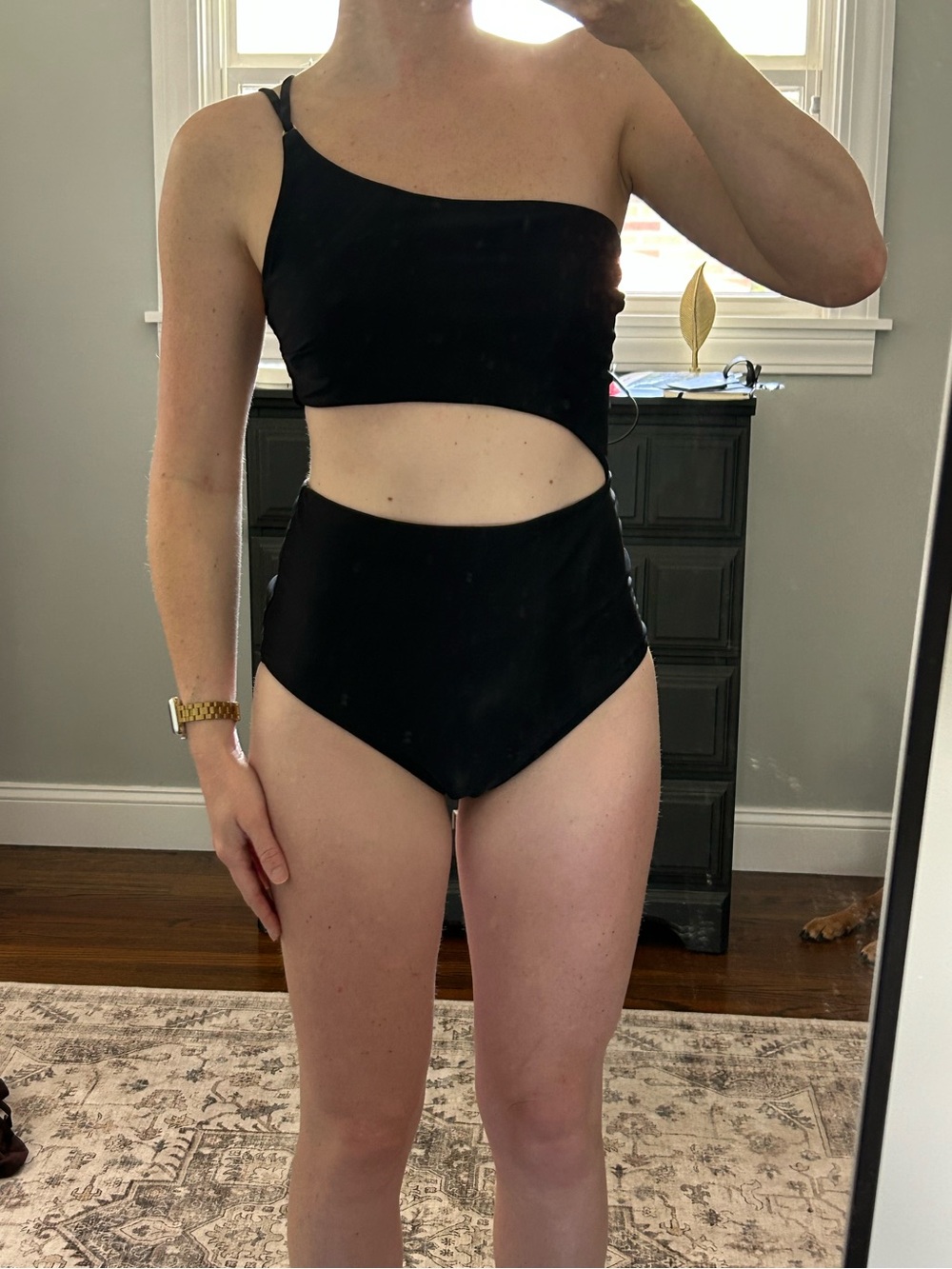 Aerie Black Cutout Swimsuit